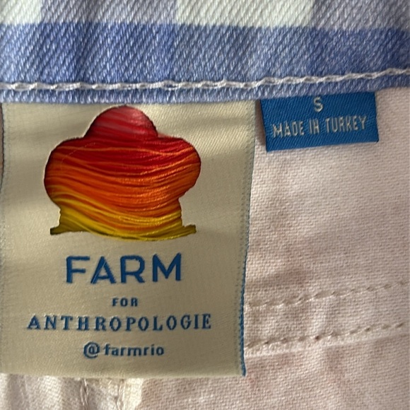 Farm Rio for Anthropologie Picnic Plaid Cotton Shorts - NWOT - Size Small - Picture 6 of 9